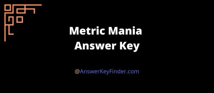 Metric mania length answer key